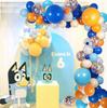 Bruiloft Verjaardag Babyborrel Geslachtsonthulling Decoraties Stofblauw Wit Ballonnenboog Slingerset