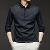 Men's Long-sleeved Lapel Spring and Autumn New Casual Loose Pullover Long-sleeved T-shirt Camouflage Bottoming Shirt Top
