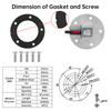 304 Stainless Steel Fuel Level Sensor 100-550mm for 0-190 OHM 52mm Fuel Level Gauge Red Backlight for Marine Car Boat 12V 24V