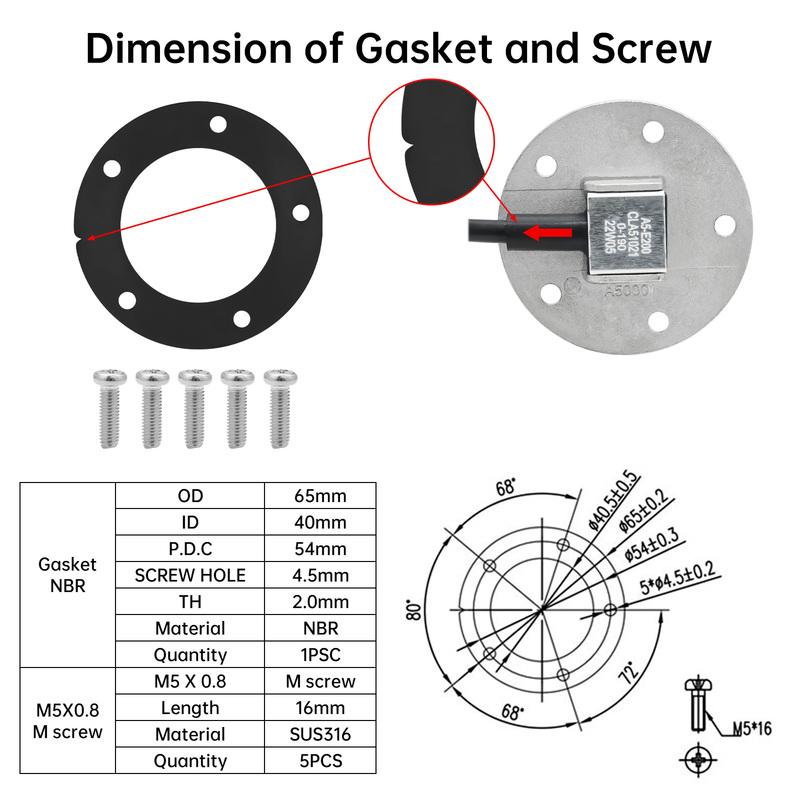 304 Stainless Steel Fuel Level Sensor 100-550mm for 0-190 OHM 52mm Fuel Level Gauge Red Backlight for Marine Car Boat 12V 24V