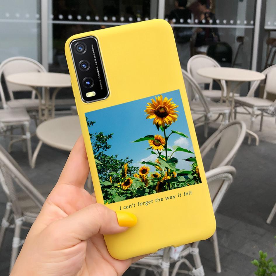 For Vivo Y20 Y20i 2021 Case Silicone Fashion Daisy Sunflower Floral Soft Phone Cover For Vivo V2029 V2027 V2032 Y 20 Y 20i Coque