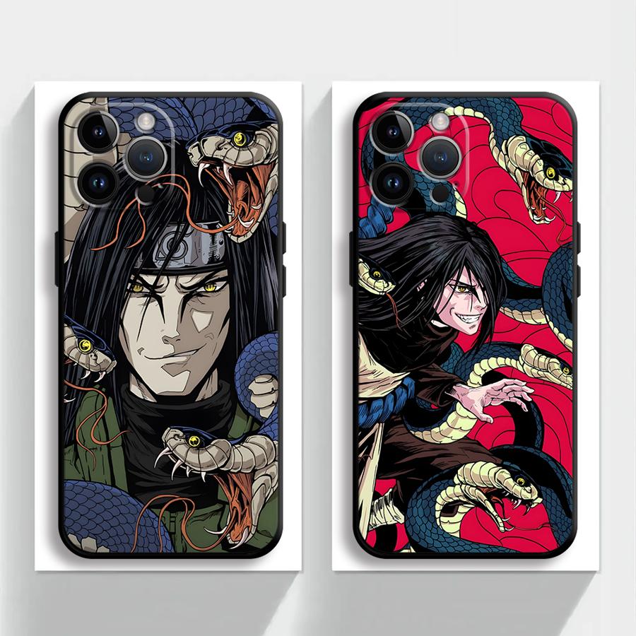 Cartoon Cool Orochimaru Case for iPhone 17Air XR XS Max 13 12 11 17 Pro Max 7 8 15 16 14 Plus Black Soft Phone Cover