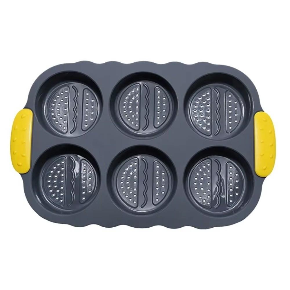 Non-stick Silicone Baking Pan Heat Resistant Burger Bun Maker Reusable Oven Baking Plate  Household