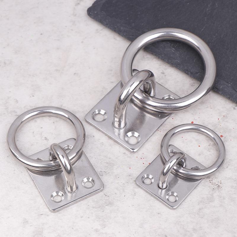 304 Stainless Steel Square Marine Eye Plate Eye Hook With Round Ring Lashing Tie Down Boat Yacht Boat Marine Hardware 5/6/8Mm