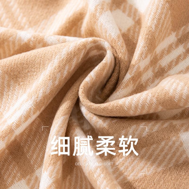 Imitation cashmere shawl scarf high-end sense autumn and winter plaid versatile student scarf temperament plaid Korean fringed scarf