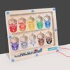 Wooden Children'S Early Education Magnetic Water Cup Beads Color Classification Board Exercise Hand-Eye Coordination Educational Toys