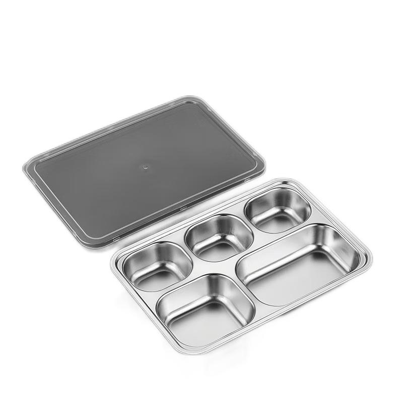 HUIHUADU 201 Stainless Steel Divided Student Lunch Tray