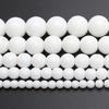 4–12 mm Natursteinperlen, weißer runder Stein, lose Perlen für die Schmuckherstellung, Schmuck-DIY