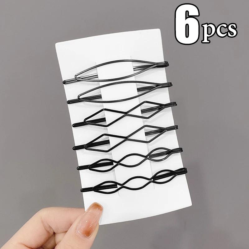 3/12Pcs Black Hair Clips Bobby Pins Wavy Fashion Hairpins Metal Barrettes Invisible BB Clip Wave Hairgrip Hair Clips Accessories