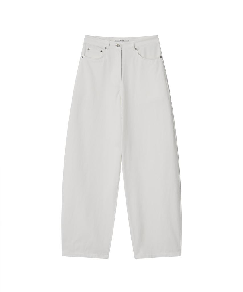 MARROT Curved Cotton Pants_White
