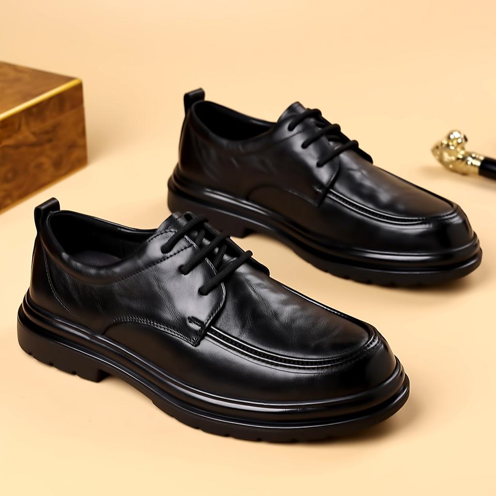Unisex Thick Sole Leather Shoes Dress Shoes Smart Casual Walking Office Commuting and Travel Everyday Formal Style Sizes 38-44