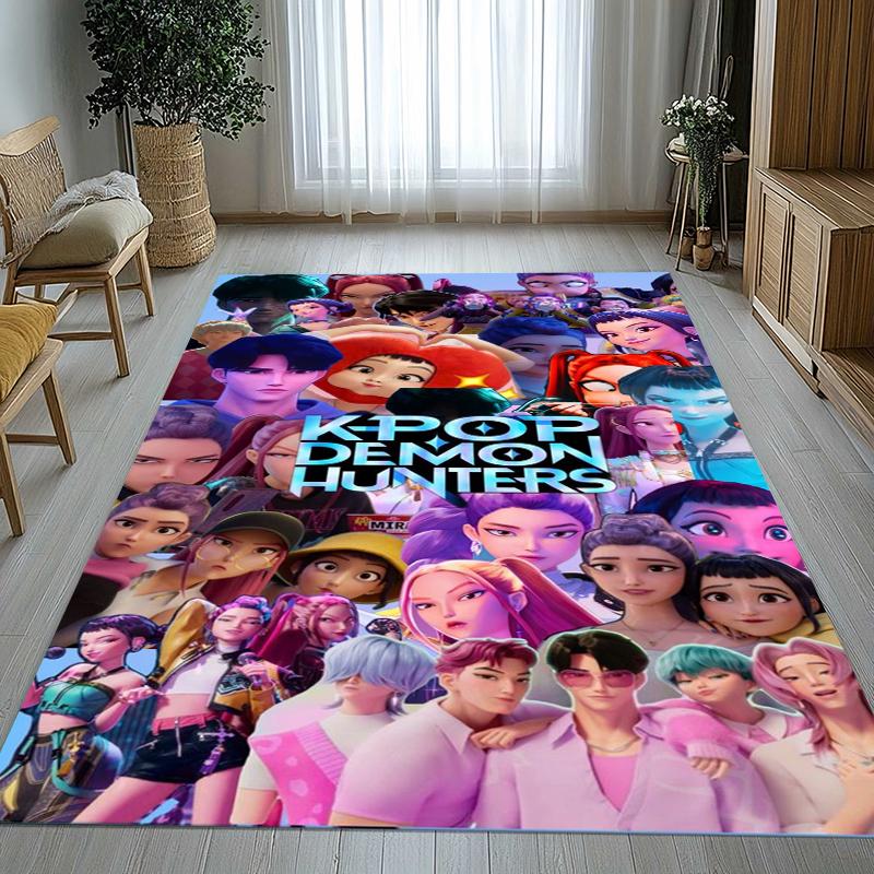 K-Pop Demon Hunters Golden Saja Boys Living Room Non-Slip Area Rug Soft Carpet for Bedroom Playroom Sofa,Home Decor Doormat