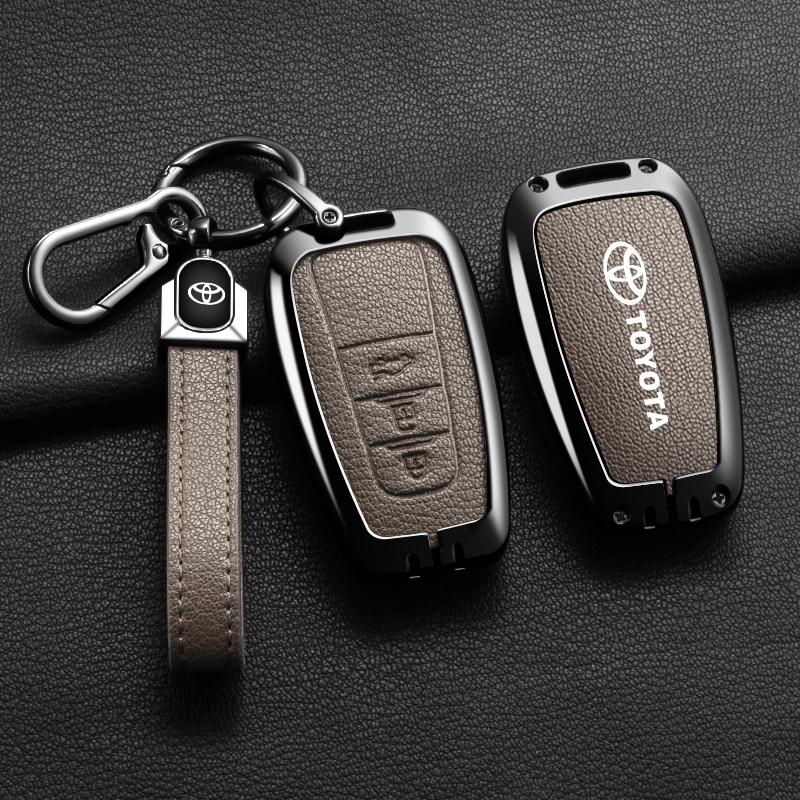 Zinc Alloy Car Key Case Full Cover Shell for Toyota Prius Camry Corolla CHR C-HR RAV4 Land Cruiser Prado Keychain Accessories