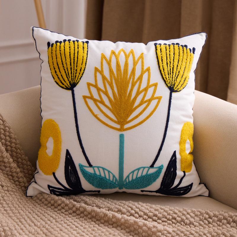 Embroidered Towel Cushion Pillow, Dropshipping, Ins-style Sofa Pillow, Home Bedside Cushion