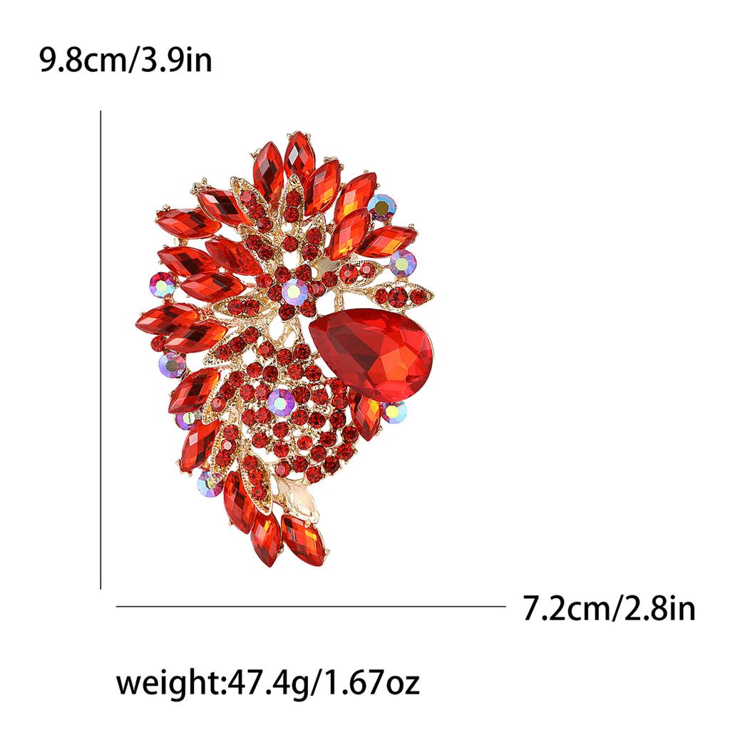 African Exquisite Alloy Full Diamond Large Glass Brooch High-End Fashion Women'S Clothing Corsage Jewelry Pin