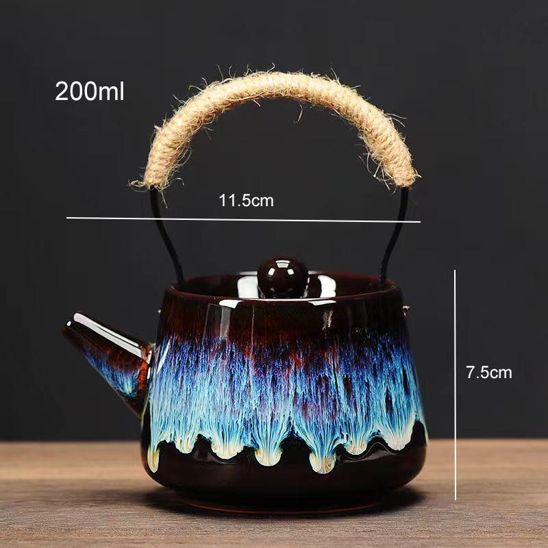 Exquisite Quicks and Gold Glazed Pot Ceramic Kungfu Tea Set Teapot Large Trace Gold Tea Pot with Filter Kungfu Teapot Wholesale