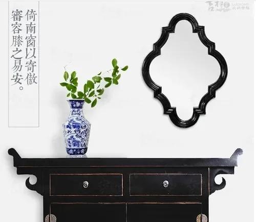 

Золотой ретро-дизайн зеркала, эстетический декор комнаты, многофункциональное световое зеркало для макияжа, украшение ванной комнаты, декор спальни JW50JZ Other чёрный