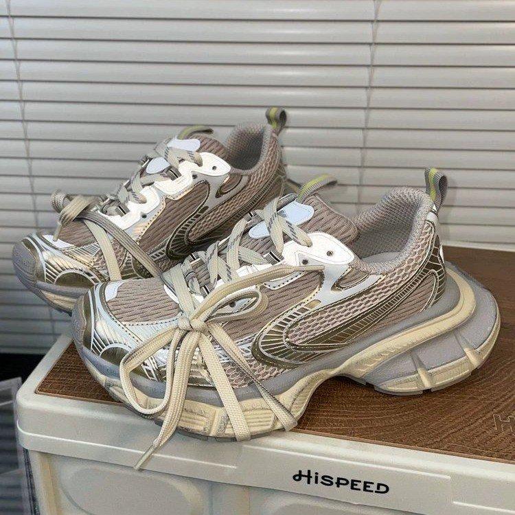 Paris 3XL New Color Scheme Fluorescent Gray Dad Shoes Women's Retro Platform Mesh Casual Sports Shoes Heightening Shoes