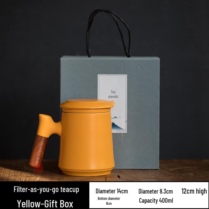 Chaxun Ceramic Tea Mug with Lid and Infuser