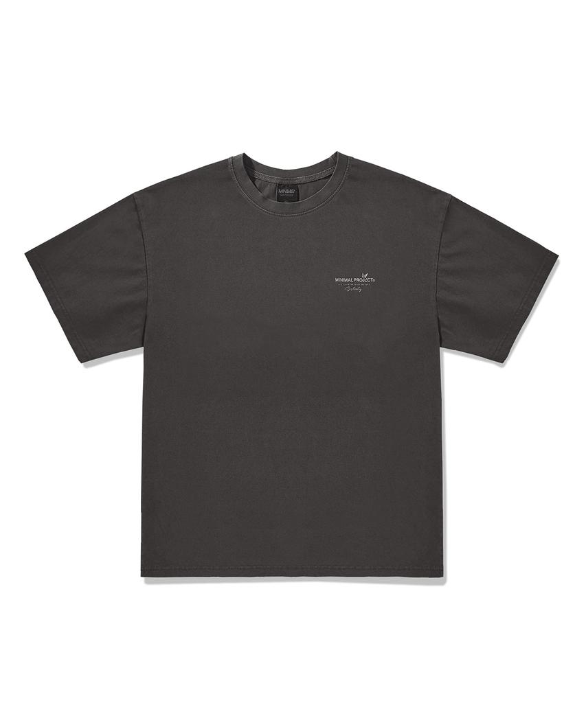 MINIMALPROJECT Flower Frame Pigment Short Sleeve T-Shirt Mst164 [Darkgray]
