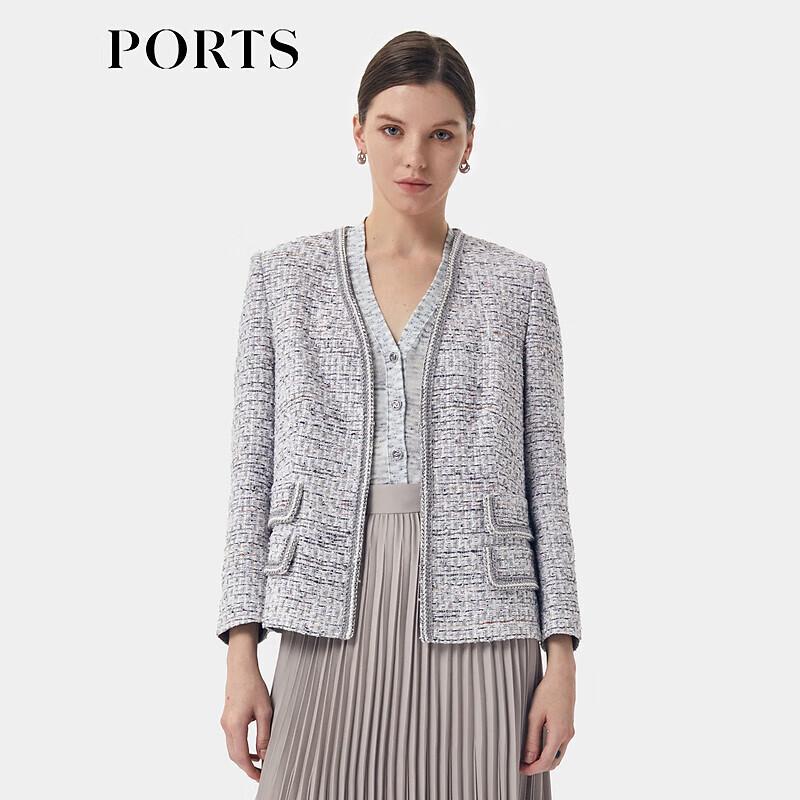 

Женский твидовый жакет с отделкой цепочкой PORTS S