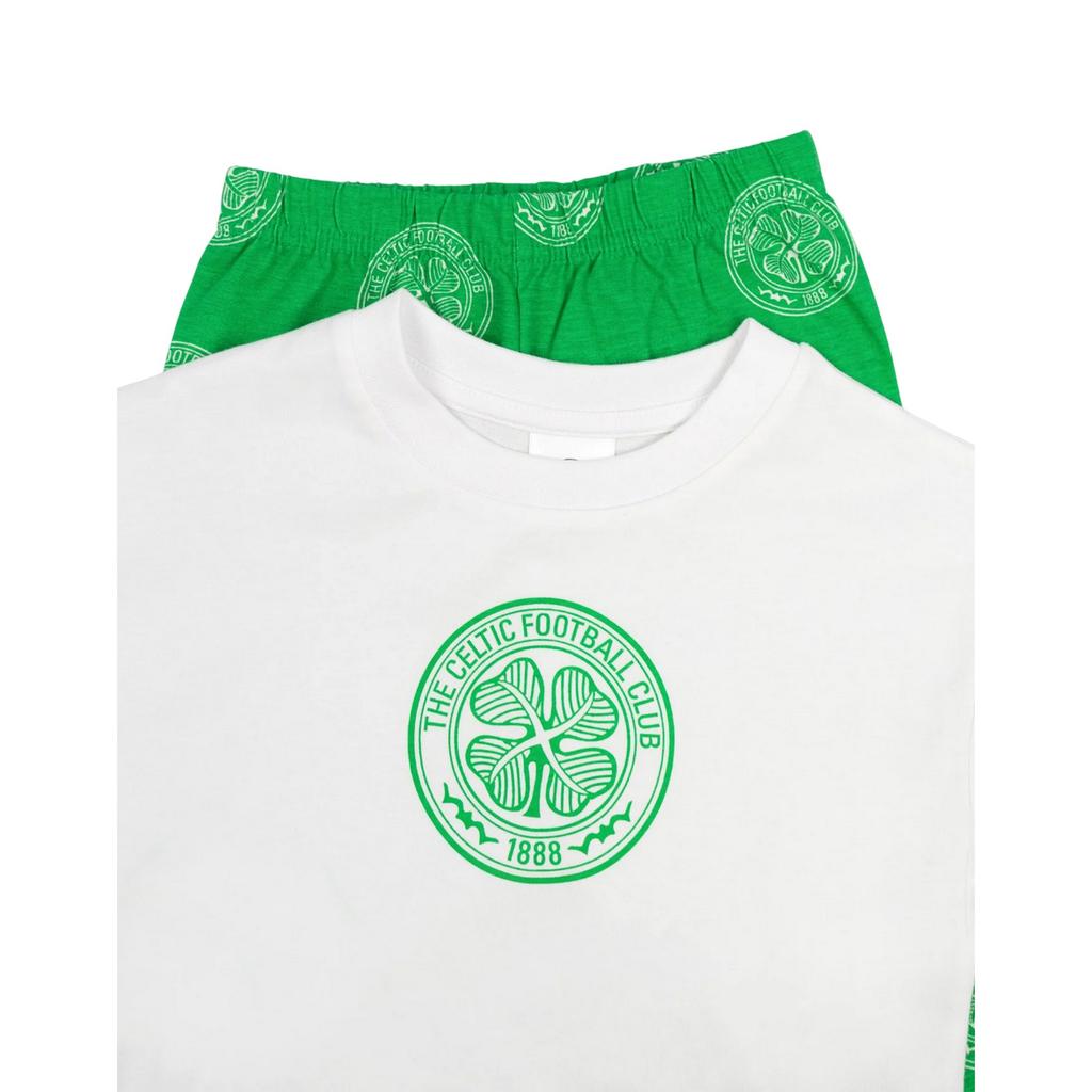 Celtic FC Boys Crest Short-Sleeved Long Pyjama Set