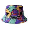 Vintage Fashion Retro Pattern Shark Print Bucket Hat Women's Outdoor Sun Hat Double-sided Can Wear Pot Hat