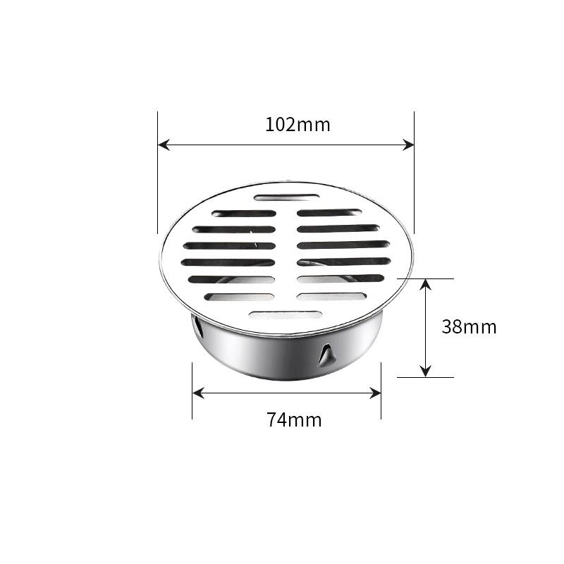 304 Stainless Steel Anti-Clog Roof Drain Insert - Thickened Round Design for Garden & Outdoor Rainwater Management