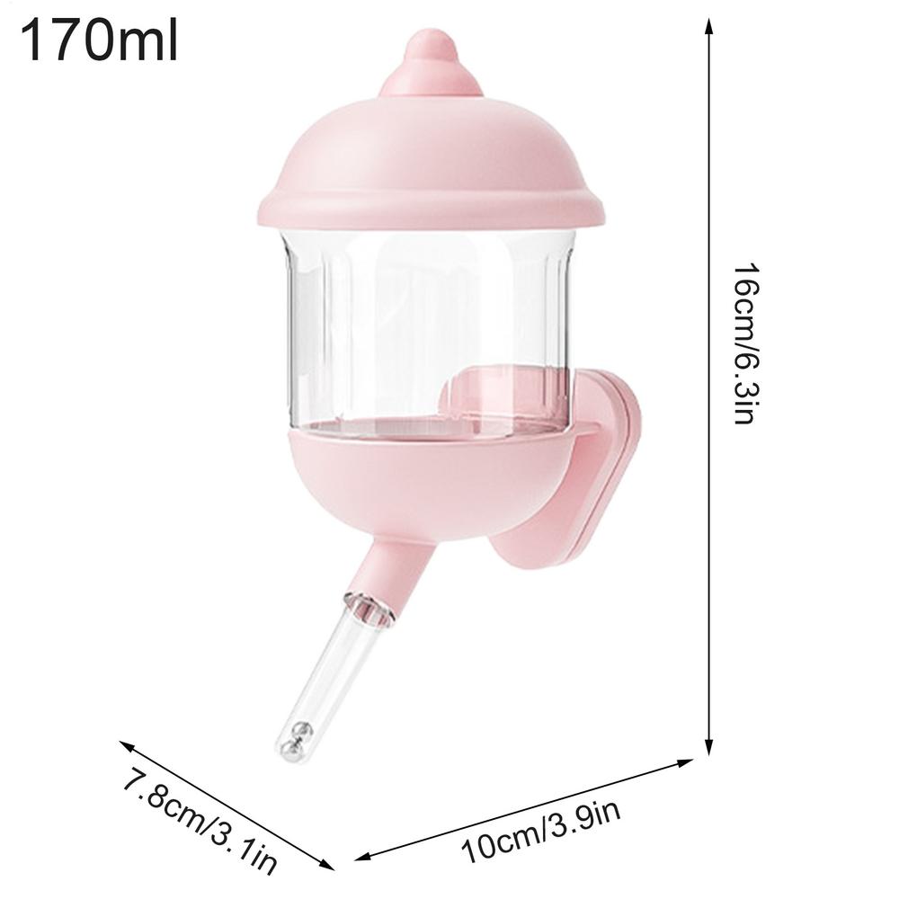 

Hamster Water Bottle 170ml Magnetic No Drip Dispenser Cage Water Bottle with Remote Control Night Light for Hamster Gerbil рожевий