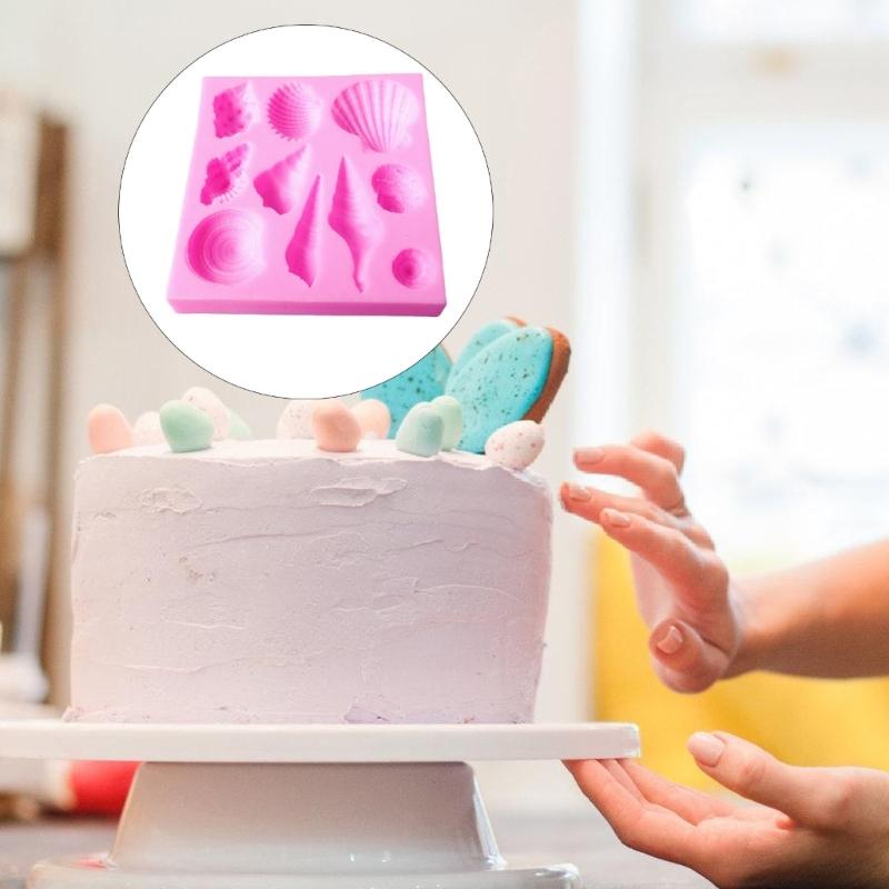 Marine Theme Conch Sea Shell Cake Decorating Silicone Mold Flexible Design For Baking Crafts Nontoxic Oven Freezers Safe
