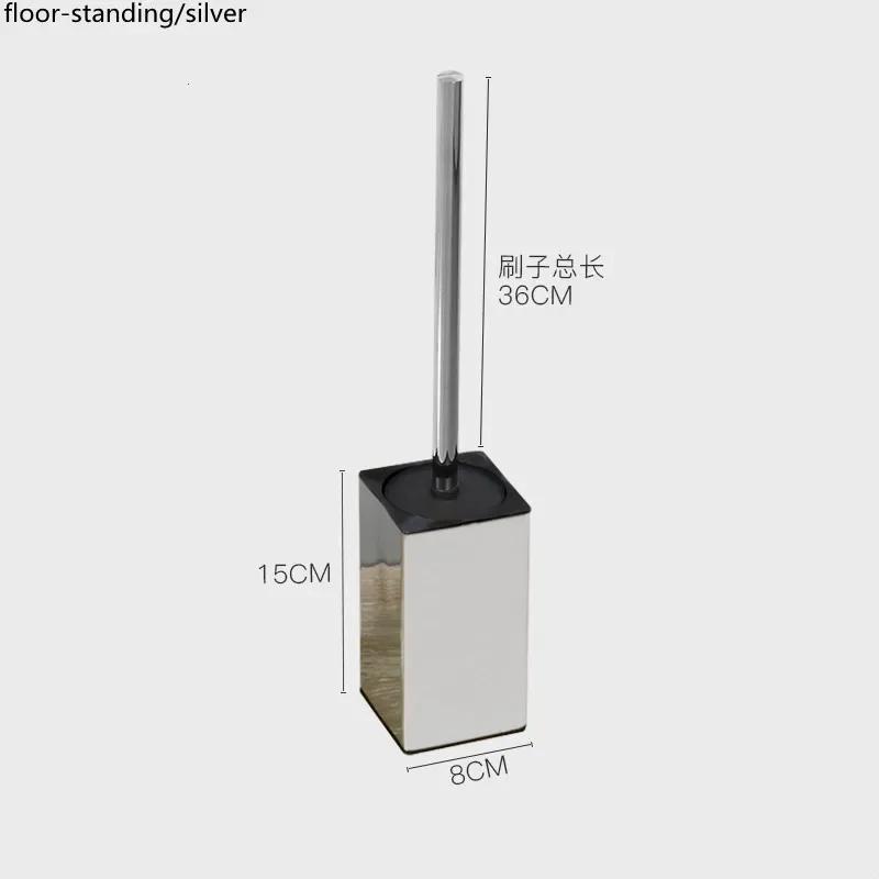 Stainless Steel Toilet Brush Holder Set Black Square Cleaning Tool Durable Vertical Toilet Brush Bathroom Cleaning Accessories