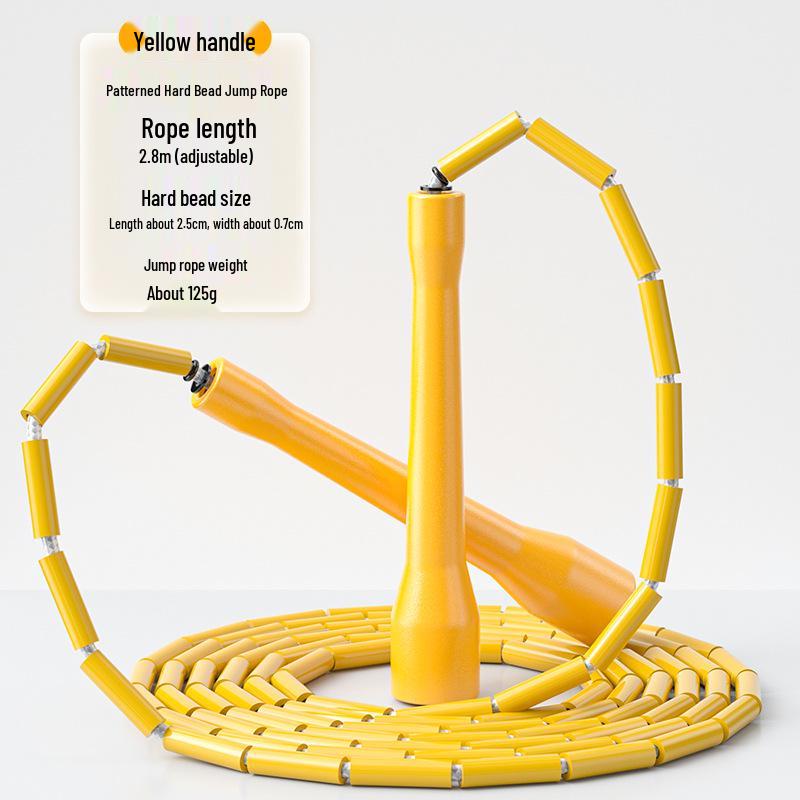 Bamboo Patterned PE Beads Jump Rope for Students & Adults - Sports Training & Competition