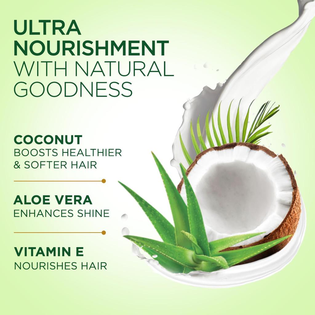 PARACHUTE Hair Cream With Coconut & Aloe Vera 210ml | 2X Smoother Softer Shine | Non-Sticky Leave-In & Pre-Wash Nourishing Cream