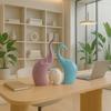 Beautiful Ceramic Elephant Family for Home Decor (Pack of 1,Multi-Coloured)