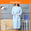 Hotel Cotton Waffle Weave Bathrobe With Embroidered Logo For Spa And Hospitality Use
