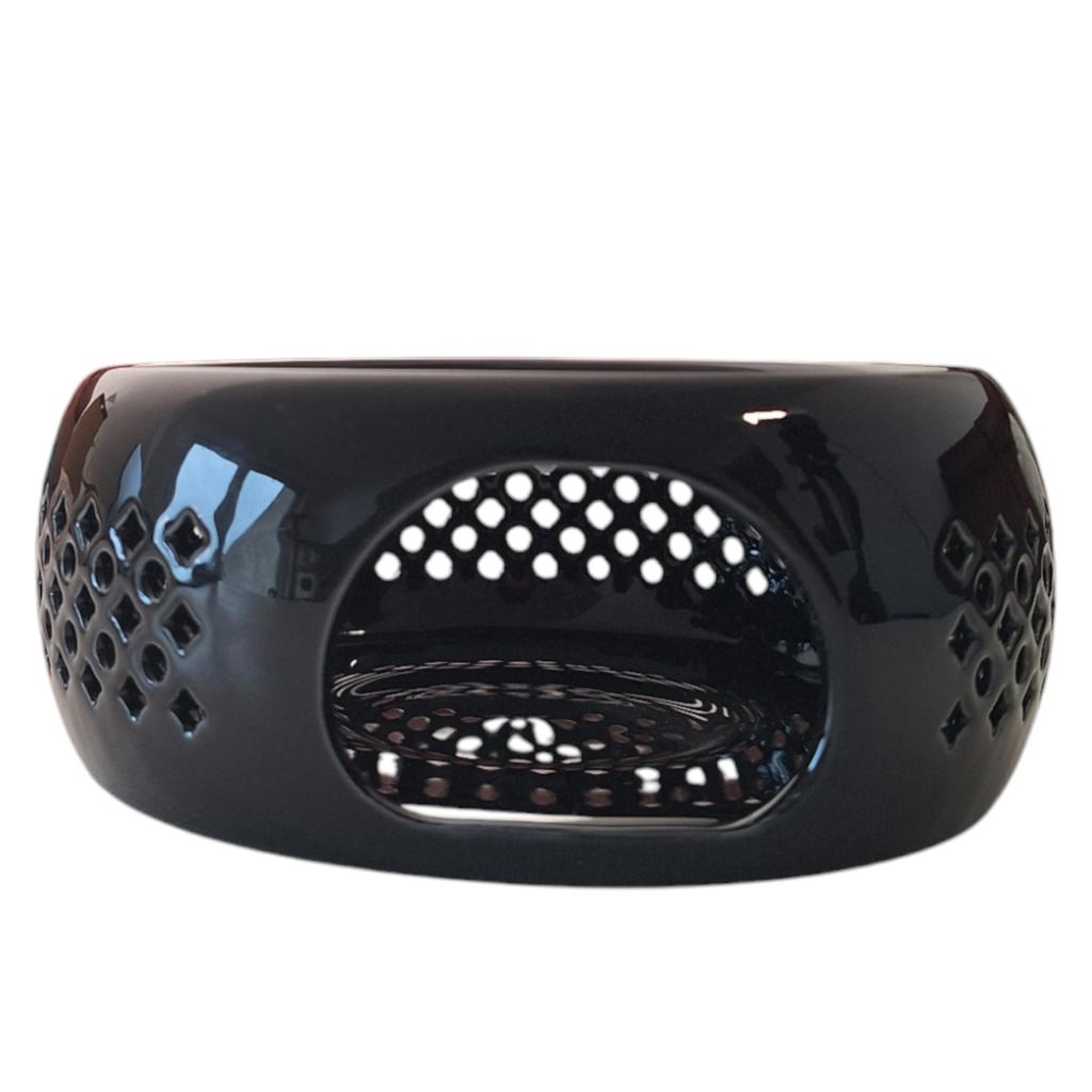 Ceramic Warmer For Tea Light Candle Kettle Jug Black