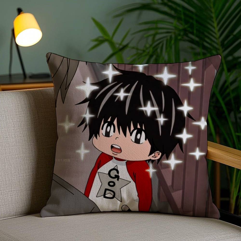 K-Kotaro Lives Alone Pillow Case Home Dorm Chair Back Short Plush Double-sided Printing Office Nap Time Cushion Cover