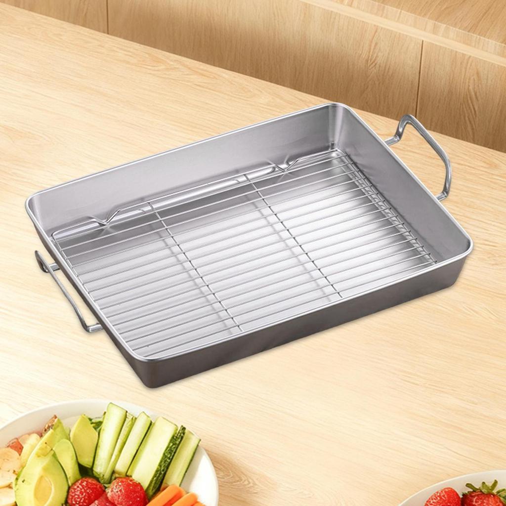 Roasting Pan Baking Tray Accessories Rectangular Turkey Kitchen Cookware for