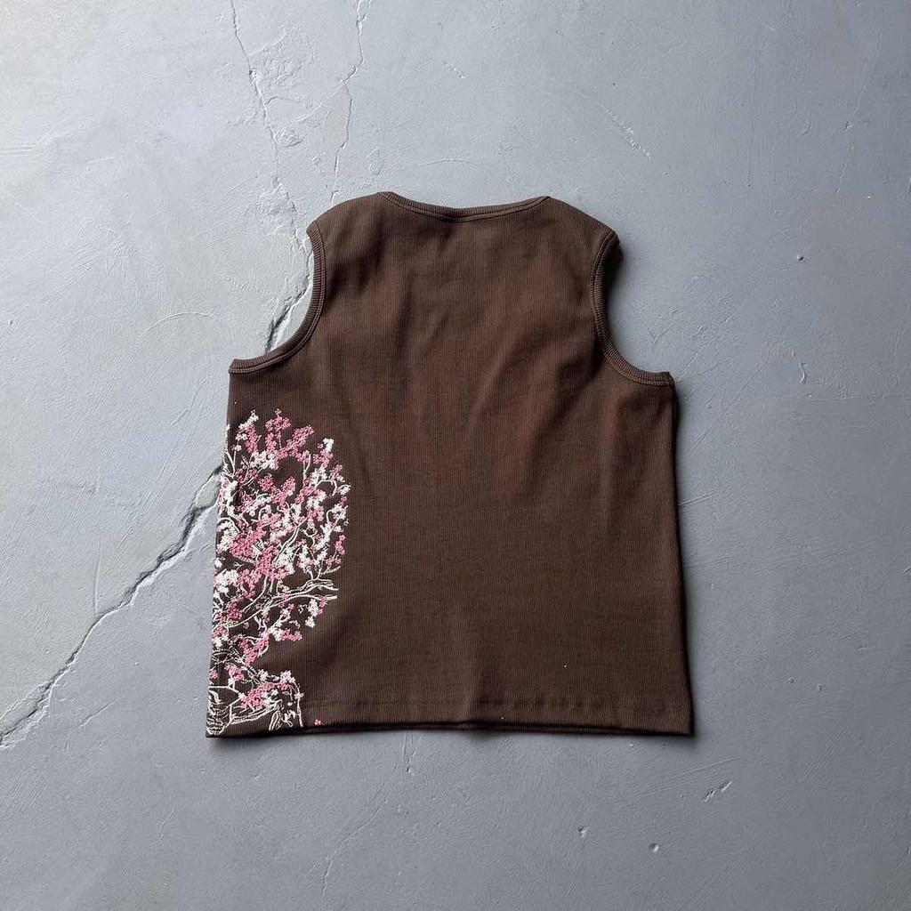ZYLLO Embroidered Sleeveless High Quality Loose Cotton Women Men Tank Top Streetwear