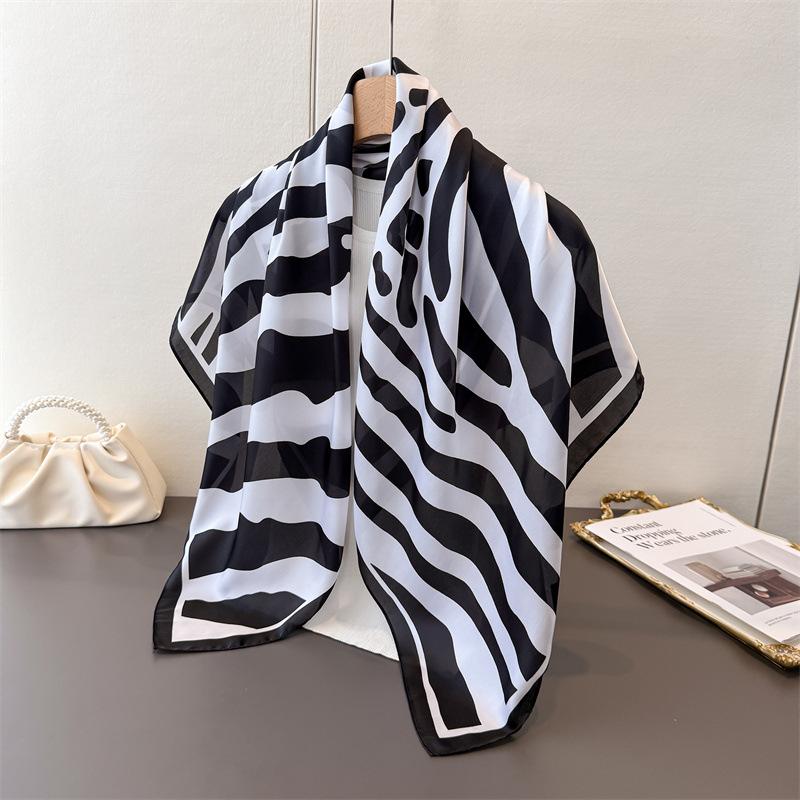 Simple High-End Simulation Silk Printing Large Square Scarf Silk Scarf Shawl Headscarf Beach Scarf Neck Protection Scarf