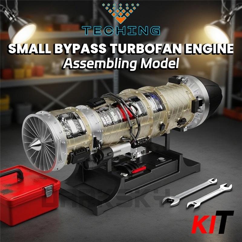 TECHING SMALL BYPASS TURBOFAN ENGINE Electric Assembling Model KIT Desktop Decorative Ornaments Adults Children's Toys Gift
