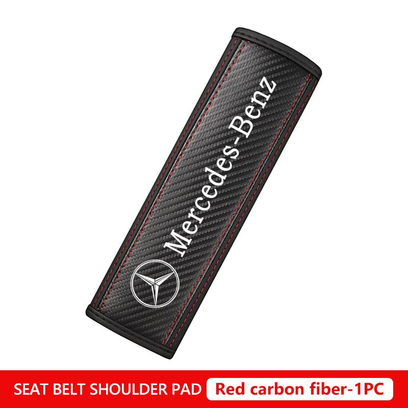 AABGR1 For Benz Car Logo Seat Belt Cover Shoulder Protector Leather Accessories Exclusive AMG SPRINTER V CLASS VIANO W124 W203 W204
