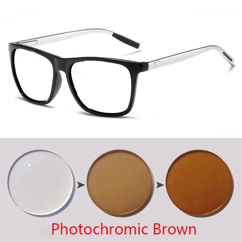 Modische quadratische Brille Herren Damen Aluminium-Magnesium Korrektionsbrille 0 -0,5 -1,0 -2,0 Bis -6,0