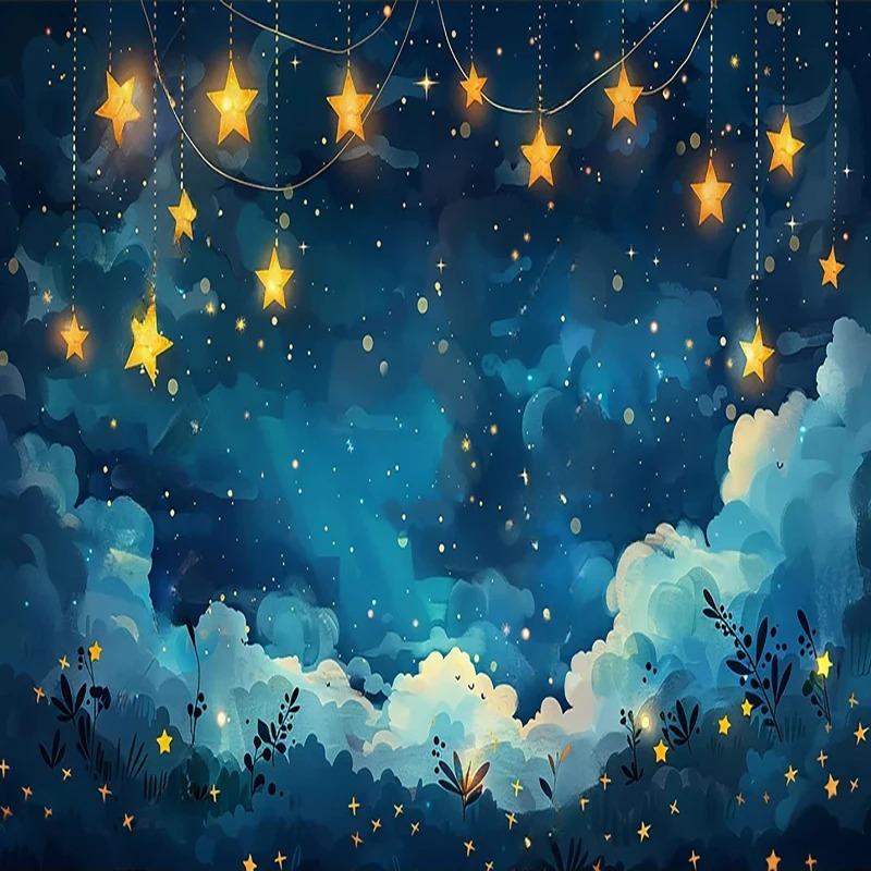 3D Mural Tapet Tecknad Barnrum Förskola Dröm Stjärnklar Himmel För Barnrum Tapet Heminredning