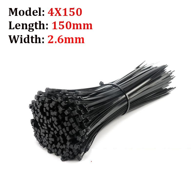 Self-locking Plastic Nylon Cable Tie 100 Pieces Black 5x300 Cable Tie Fastening Ring 3x200 Industrial Cable Tie Cable Tie Set