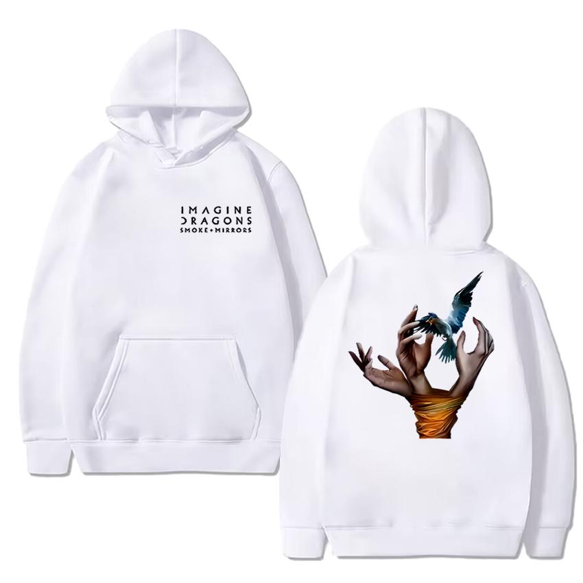 Harajuku Mode Imagine Dragons Band Beidseitiger Druck Sweatshirt Herren Damen Lässiger Hoodie Unisex Fleece Langarm Pullover