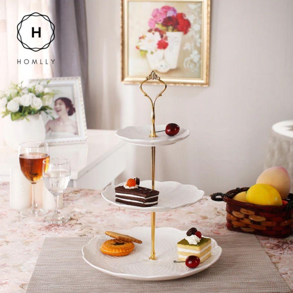 Homlly Ceramic Macaron Stand (3 tiers)