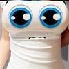 3D Big Eyes Tight Top for Women - Sweet Broadcast & Internet Celebrity Style