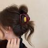High-End Retro Red Shark Hair Clip - Autumn/Winter 2024 Ponytail Accessory