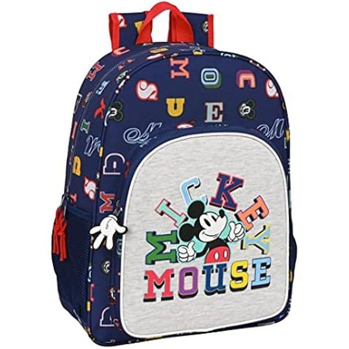 Sac à dos enfant avec roulettes - SAFTA - Mickey Mouse - 33 cm - Bretelles ajustables - Dos rembourré